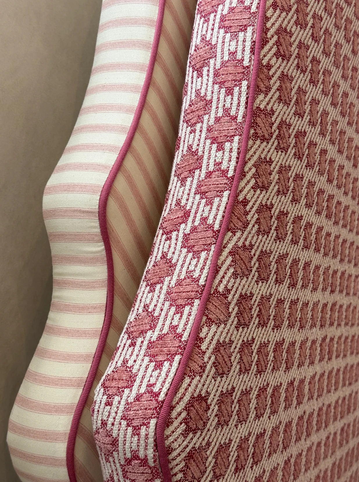 Soft pink scandinavian headboard